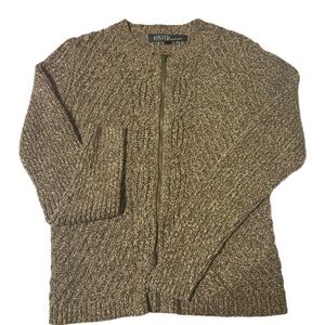 Kasper Sportswear Knit Cardigan in Brown